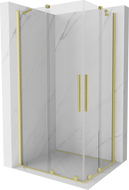 Mexen Velar Duo kabina sprchová posuvná 100 x 90 cm, transparentní, zlatá kartáčovaná - 871-100-090-02-55