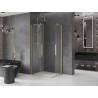 Mexen Velar Duo kabina sprchová posuvná 100 x 90 cm, transparentní, zlatá kartáčovaná - 871-100-090-02-55