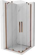 Mexen Velar Duo posuvná sprchová kabina 90 x 90 cm, transparentní, růžové zlato - 871-090-090-02-60