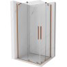 Mexen Velar Duo posuvná sprchová kabina 90 x 80 cm, transparentní, kartáčovaný měď - 871-090-080-02-65