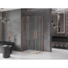 Mexen Velar Duo posuvná sprchová kabina 90 x 80 cm, transparentní, kartáčovaný měď - 871-090-080-02-65