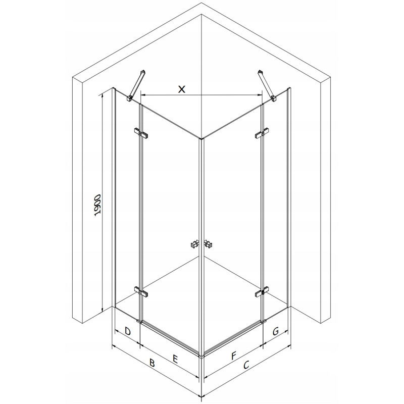 Mexen Roma Duo sprchový kout otočný 90 x 90 cm, transparentní, zlatý + sprchová vanička Flat - 854-090-090-50-02-4010G