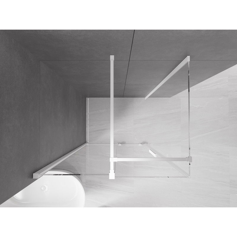 Mexen Velar sprchový kout posuvný 90 x 85 cm, transparentní, bílý - 871-090-085-01-20