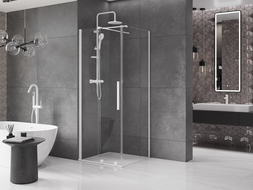 Mexen Velar posuvná sprchová kabina 90 x 90 cm, transparentní, bílá - 871-090-090-01-20