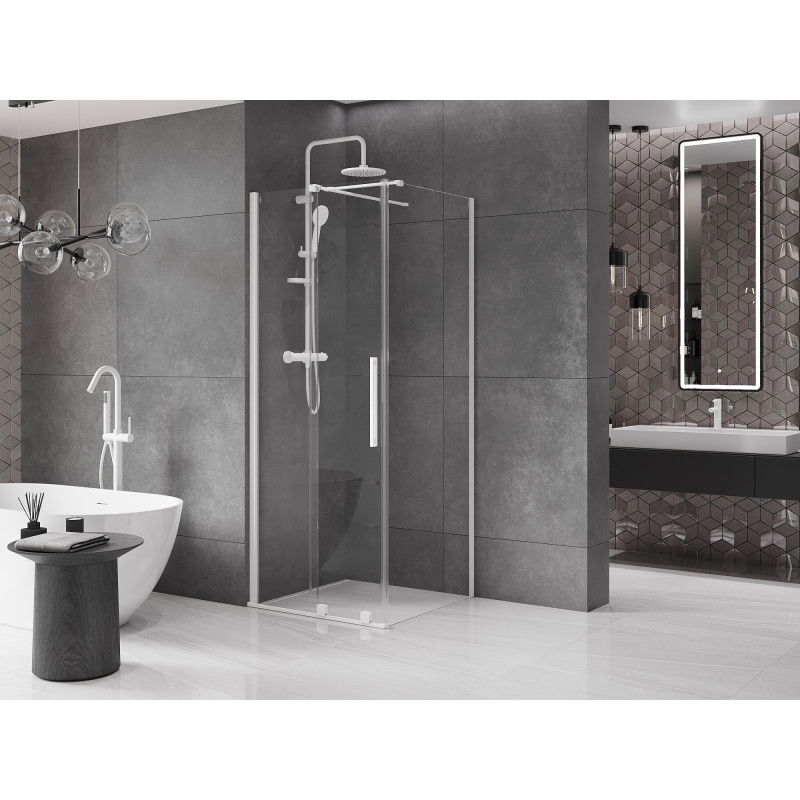 Mexen Velar sprchový kout posuvný 120 x 120 cm, transparentní, bílý - 871-120-120-01-20