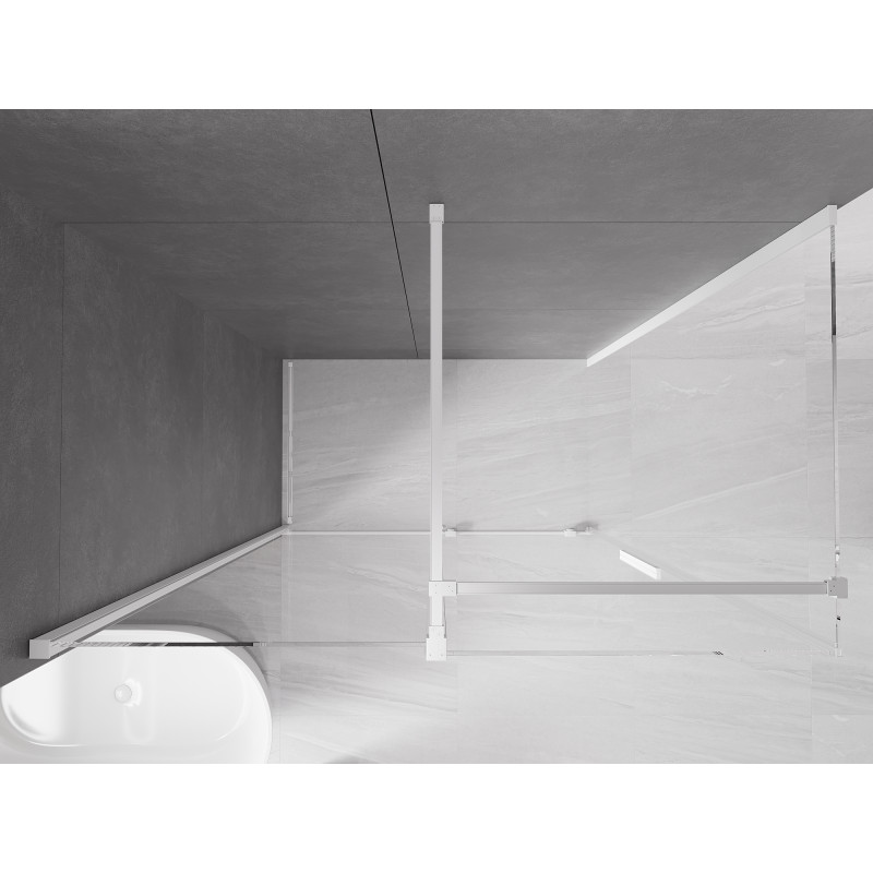 Mexen Velar posuvný sprchový kout 140 x 80 cm, transparentní, bílý - 871-140-080-01-20