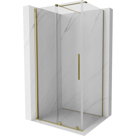 Mexen Velar sprchový kout posuvný 100 x 70 cm, průhledný, zlatý - 871-100-070-01-50