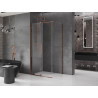 Mexen Velar posuvná sprchová kabina 140 x 100 cm, transparentní, růžové zlato - 871-140-100-01-60