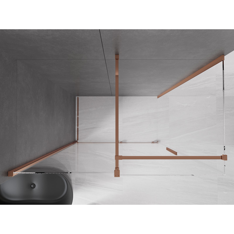 Mexen Velar posuvná sprchová kabina 150 x 90 cm, průhledná, růžové zlato - 871-150-090-01-60