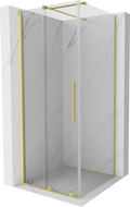 Mexen Velar posuvná sprchová kabina 110 x 110 cm, průhledná, zlatá kartáčovaná - 871-110-110-01-55