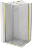 Mexen Velar posuvná sprchová kabina 130 x 80 cm, transparentní, zlatá kartáčovaná - 871-130-080-01-55
