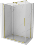 Mexen Velar posuvná sprchová kabina 150 x 85 cm, transparentní, zlatá kartáčovaná - 871-150-085-01-55