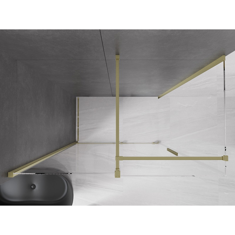 Mexen Velar posuvná sprchová kabina 150 x 90 cm, průhledná, zlatá kartáčovaná - 871-150-090-01-55