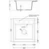 Mexen Vito 1-miskový granitový dřez 520 x 490 mm, Černá - 6503521000-77