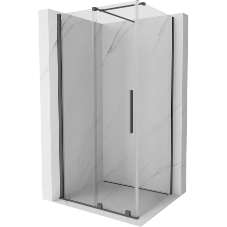 Mexen Velar posuvná sprchová kabina 100 x 90 cm, transparentní, gun gray kartáčovaný - 871-100-090-01-66