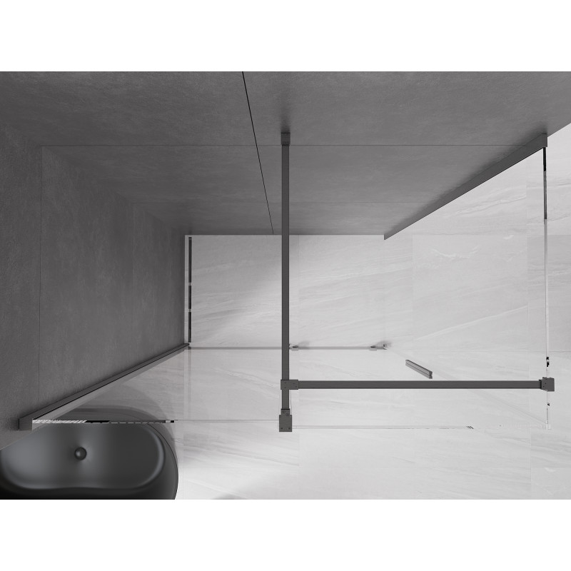 Mexen Velar posuvná sprchová kabina 160 x 70 cm, průhledná, kartáčovaná gun gray - 871-160-070-01-66