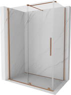 Mexen Velar posuvná sprchová kabina 150 x 90 cm, průhledná, kartáčovaná měď - 871-150-090-01-65
