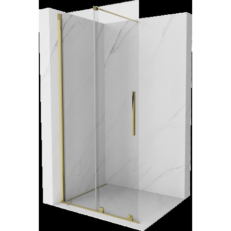 Mexen Velar posuvná sprchová zástěna Walk-in 70 x 200 cm, transparentní 8 mm, zlatá - 871-070-000-03-50