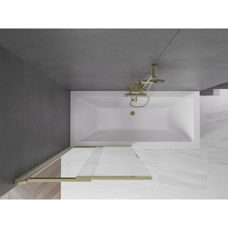 Mexen Fox vanová zástěna 2-křídlová posuvná 85 x 150 cm, transparentní, zlatá - 891-085-002-50-00