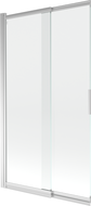 Mexen Fox zástěna k vaně 2-křídlová posuvná 100 x 150 cm, transparentní, chrom - 891-100-002-01-00