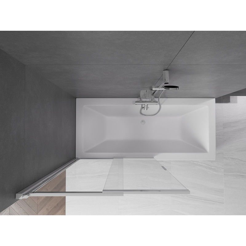 Mexen Fox zástěna k vaně 2-křídlová posuvná 100 x 150 cm, transparentní, chrom - 891-100-002-01-00