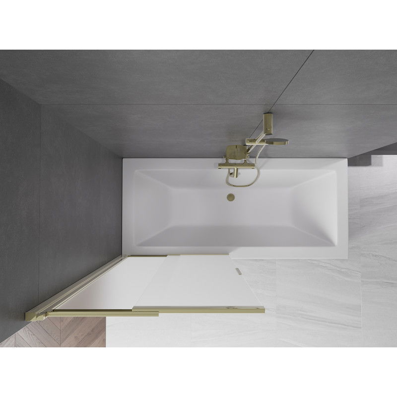 Mexen Fox vanová zástěna 2-křídlová posuvná 85 x 150 cm, námraza, zlatá - 891-085-002-50-30