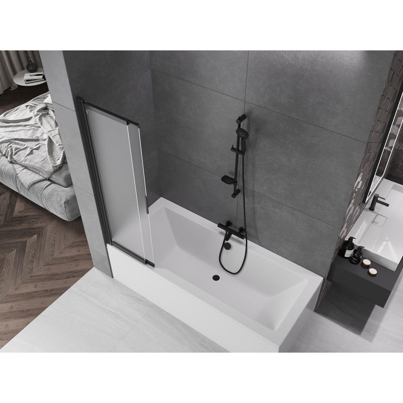 Mexen Fox vanová zástěna dvoukřídlá posuvná 85 x 150 cm, matná, černá - 891-085-002-70-30