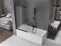 Mexen Fox vanová zástěna dvoukřídlá posuvná 85 x 150 cm, matná, černá - 891-085-002-70-30