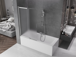 Mexen Fox vanová clona 2-křídlá posuvná 100 x 150 cm, mat, chrom - 891-100-002-01-30