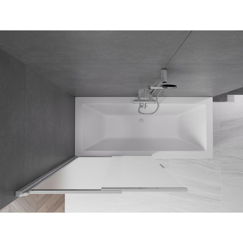 Mexen Fox vanová clona 2-křídlá posuvná 100 x 150 cm, mat, chrom - 891-100-002-01-30