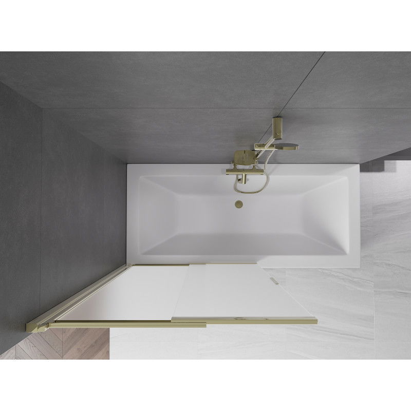 Mexen Fox sprchová zástěna dvoukřídlá posuvná 100 x 150 cm, matná, zlatá - 891-100-002-50-30