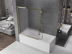 Mexen Fox vanová zástěna 2-dílná posuvná 120 x 150 cm, matná, zlatá - 891-120-002-50-30