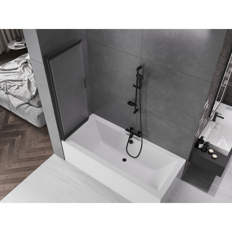 Mexen Fox vanová zástěna 2-křídlová posuvná 120 x 150 cm, matná, černá - 891-120-002-70-30