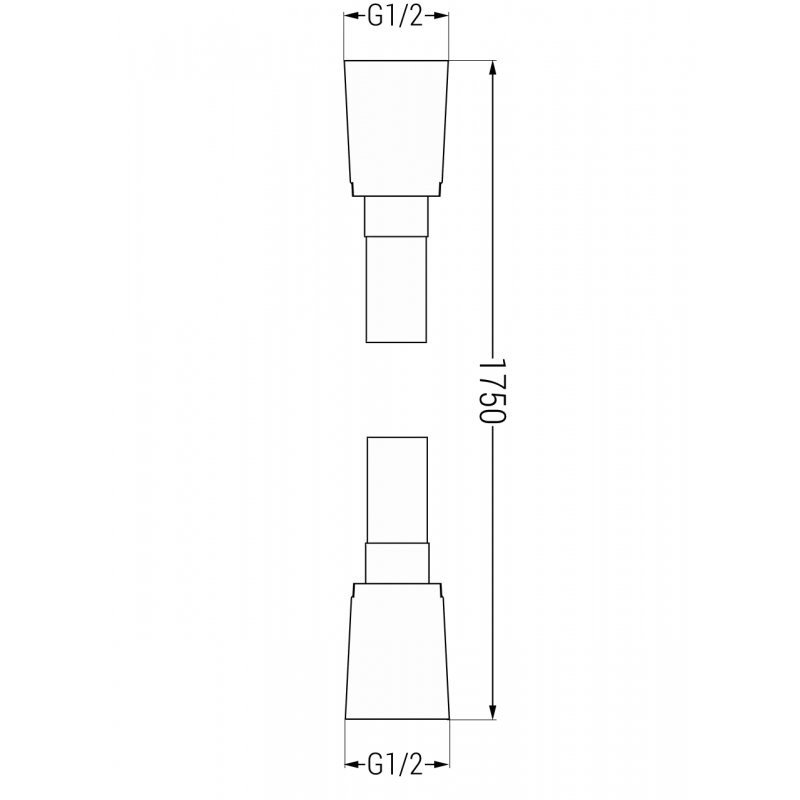 Mexen sprchová hadice 175 cm, černá - 79475-70