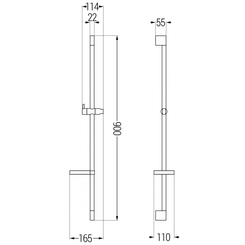 Mexen DS sprchová tyč s mýdlenkou 90 cm, chrom - 79383-00