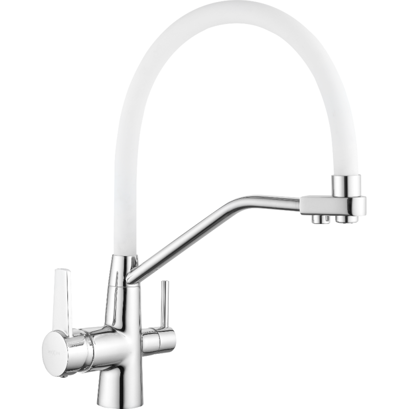 Mexen Duo kuchyňská baterie, chrom/bílá - 671701-02