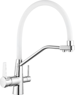 Mexen Duo kuchyňská baterie, chrom/bílá - 671701-02