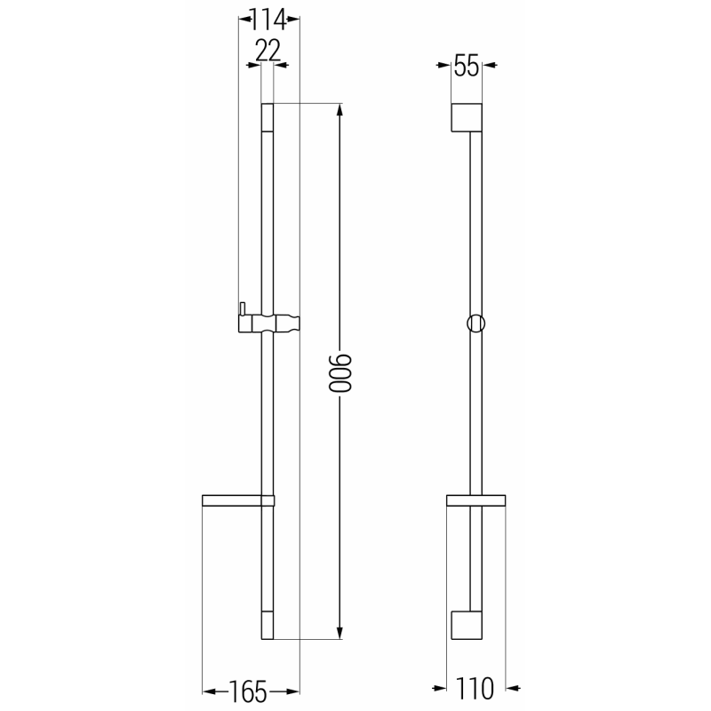 Mexen DS sprchová tyč s mýdlenkou 90 cm, černá - 79383-70