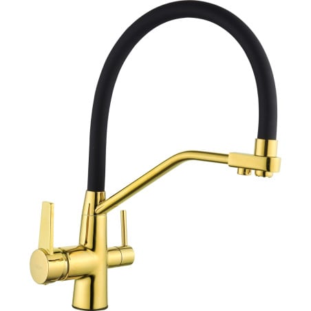 Mexen Duo kuchyňská baterie, zlatá/černá - 671701-57
