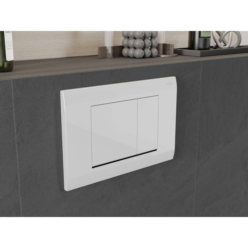 Mexen Fenix 01 splachovací tlačítko, lesklá bílá - 600100