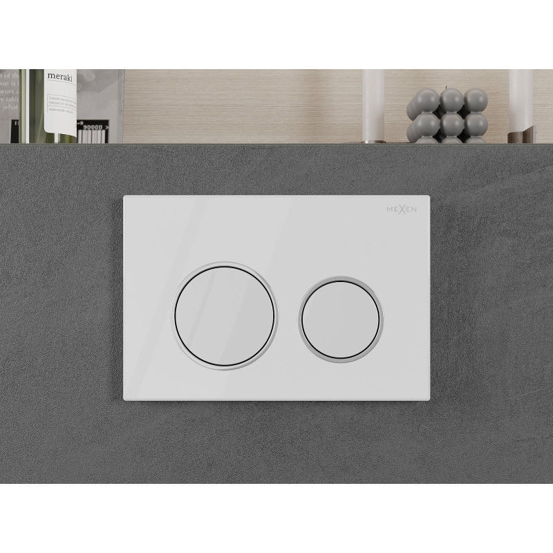 Mexen Fenix 07 XS splachovací tlačítko, bílý lesklý - 600700