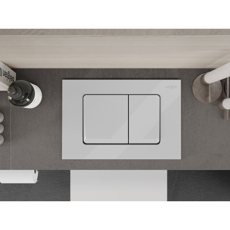 Mexen Fenix 10 XS tlačítko splachovací, bílý lesklý - 601000