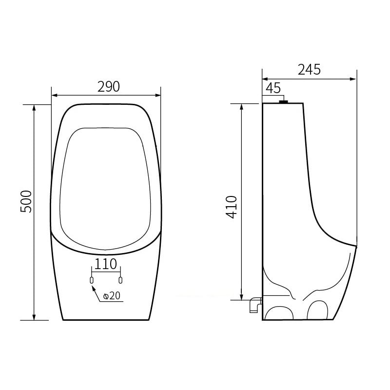 Mexen Carter závěsný pisoár, bílý - 37045000