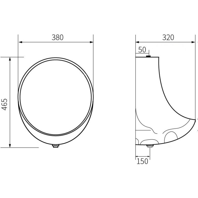 Mexen Dylan závěsný pisoár, černý mat - 37054670