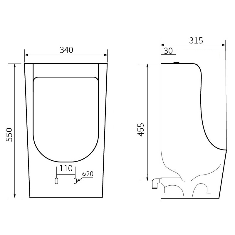 Mexen Nolan závěsný pisoár, černý mat - 37065570