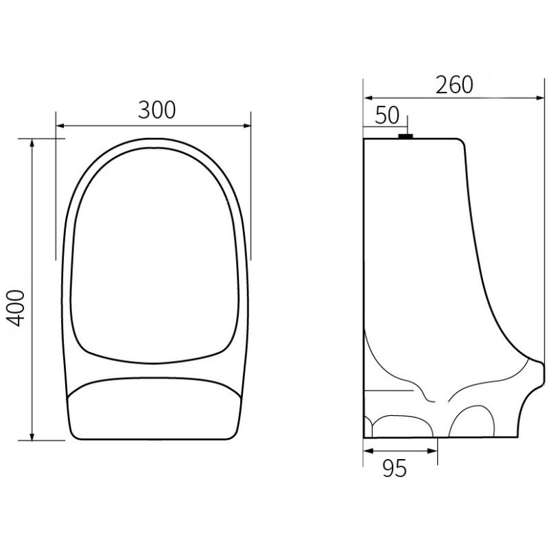 Mexen Owen závěsný pisoár, bílý - 37074000