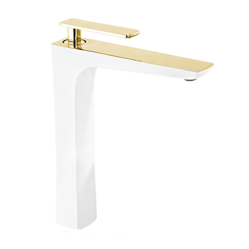 Mexen Indus vysoká umyvadlová baterie, bílá/zlatá - 744610-25