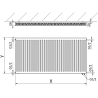 Mexen CV11 deskový radiátor 400 x 1200 mm, spodní připojení, 778 W, bílý - W611-040-120-00