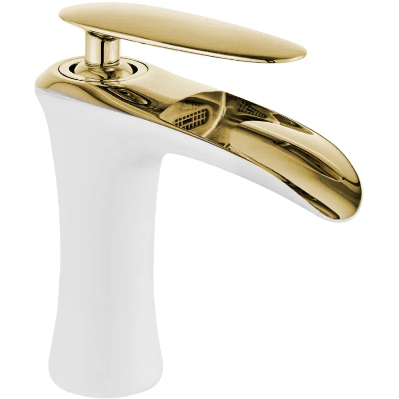 Mexen Lyra baterie umyvadlová, bílá/zlatá - 745300-25