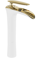 Mexen Lyra vysoká umyvadlová baterie, bílá/zlatá - 745310-25
